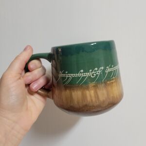 Brown Ceramic Mug with Script Design